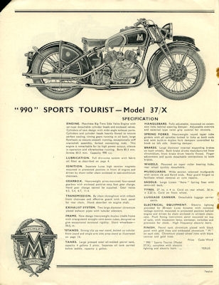 Matchless program 1937