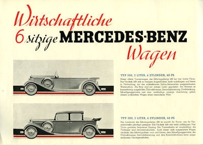 Mercedes-Benz Automobils for six brochure 5.1932