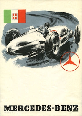 Mercedes-Benz Gotschke Rennplakat-Entwurf Monza 9.1938