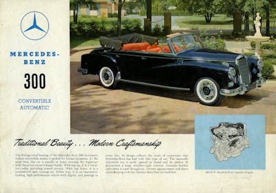 Mercedes-Benz 300 Convertible Automatic Prospekt 1950er Jahre