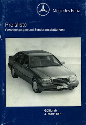 Mercedes-Benz Preisliste 3.1991