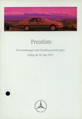 Mercedes-Benz Preisliste 5.1993