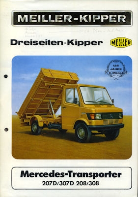 Mercedes-Benz Meiller Dreiseiten-Kipper Prospekt 1975