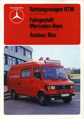 Mercedes-Benz Rettungswagen RTW Binz brochure 1980