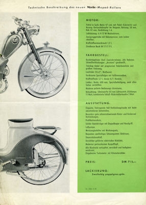 Miele Moped Roller Prospekt 3.1957