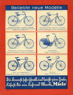 Miele Fahrrad Prospekt 1.1929