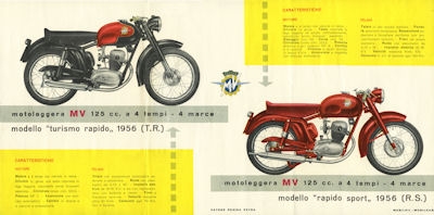 MV Agusta 125 ccm Prospekt 1956