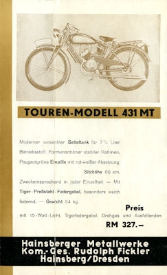 National Motorfahrrad Prospekt 1938