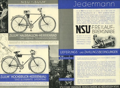 NSU Fahrrad Programm 1934
