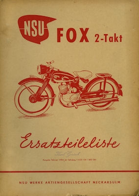 Motor-lit.de - NSU Fox Zweitakt Ersatzteilliste 2.1954