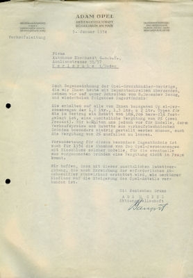 Opel Werksvertrag 1934