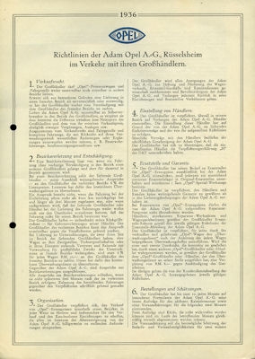 Opel Werksvertrag 1936