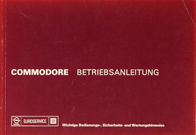 Opel Commodore Bedienungsanleitung 1977