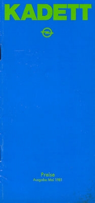 Opel Kadett D pricelist 5.1981