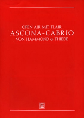 Opel Ascona Cabriolet Prospekt 1980er Jahre