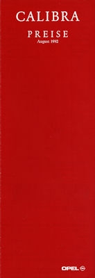 Opel Calibra Preisliste 8.1992