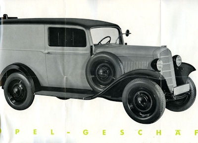 Opel Geschäftswagen 0,5 to brochure 1930s