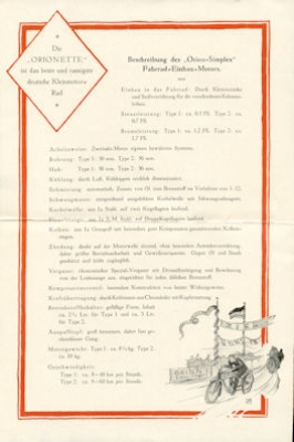 Orionette program 1921