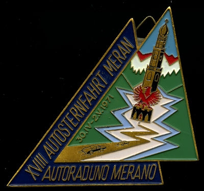 Plakette 18. Autosternfahrt Meran 1971