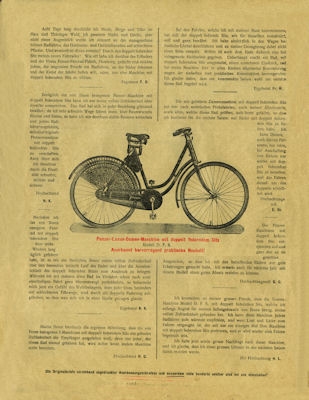 Panzer Fahrrad Prospekt ca. 1914