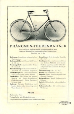 Phänomen Fahrrad Programm ca. 1922