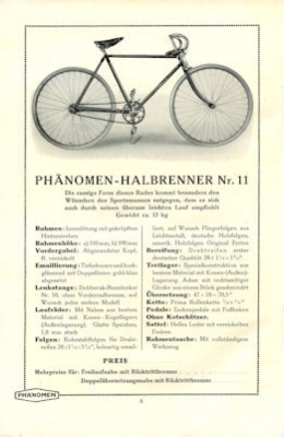 Phänomen Fahrrad Programm ca. 1922