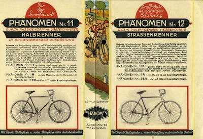 Phänomen Fahrrad Programm ca. 1932
