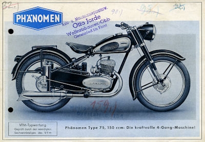 Phänomen Type 75 brochure 1950s