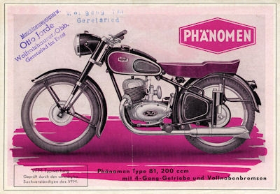 Phänomen Typ 81 Prospekt 1950er Jahre