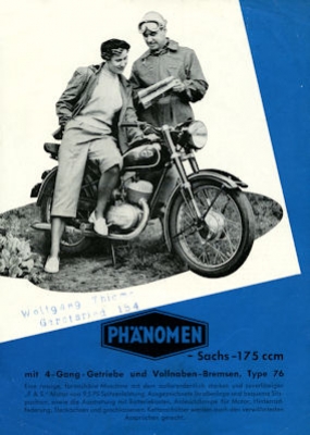 Phänomen Typ 76 Prospekt 1950er Jahre