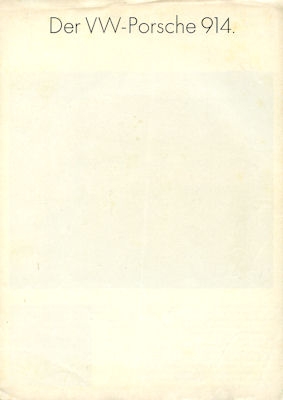 Porsche 914 Prospekt 9.1969