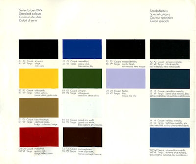 Porsche 911 Farben 1979