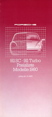 Porsche 911 Preisliste 8.1979
