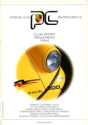 Porsche Club Deutschland Broschüre 1994