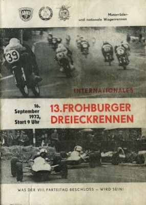 Program 13th Froburger Dreieckrennen 1973