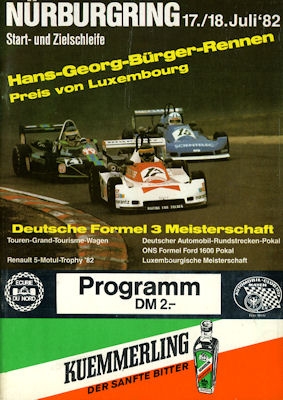 Program Nürburgring 17.7.1982