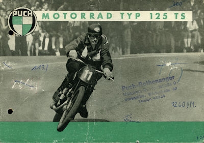 Puch Typ 125 TS brochure 1950