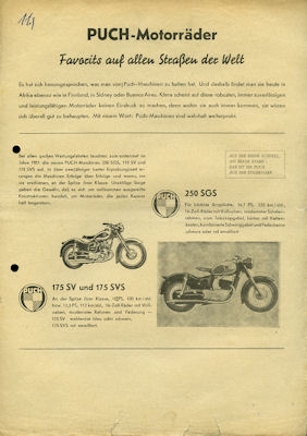 Puch program ca. 1954