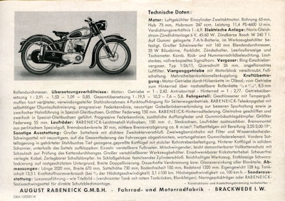 Rabeneick F 250/1 Prospekt 12.1952