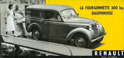 Renault la Fourgonnette Dauphinoise Prospekt 1950er Jahre f