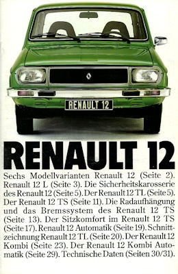 Renault 12 Prospekt ca. 1976