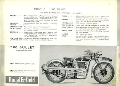 Royal Enfield Programm 1938