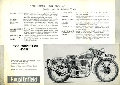 Royal Enfield Programm 1938