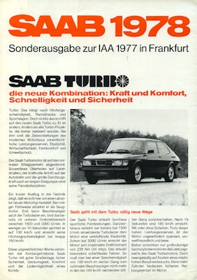 Saab Neuheiten Prospekt 1978