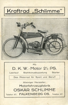 Schlimme 2,5 HP brochure ca.1924