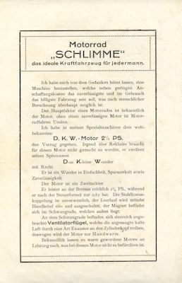 Schlimme 2,5 HP brochure ca.1924