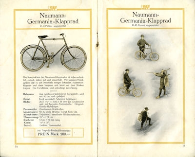 Seidel & Naumann Germania bicycle program 1914