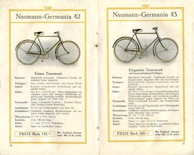 Seidel & Naumann Germania bicycle program 1914