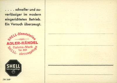 Ansichtskarte Shell 1930er Jahre