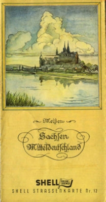 Shell Straßenkarte 12 Sachsen 1930er Jahre